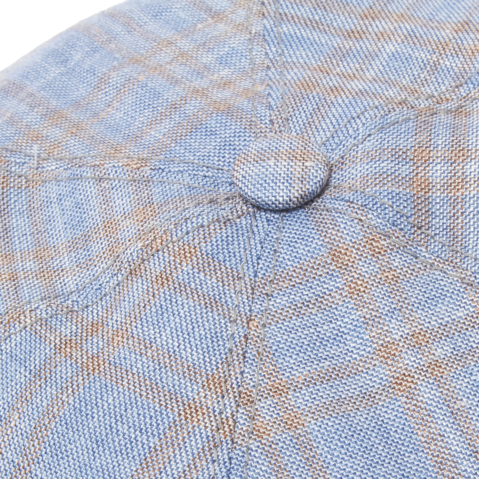 Check 6-Panel Newsboy Cap- Blue