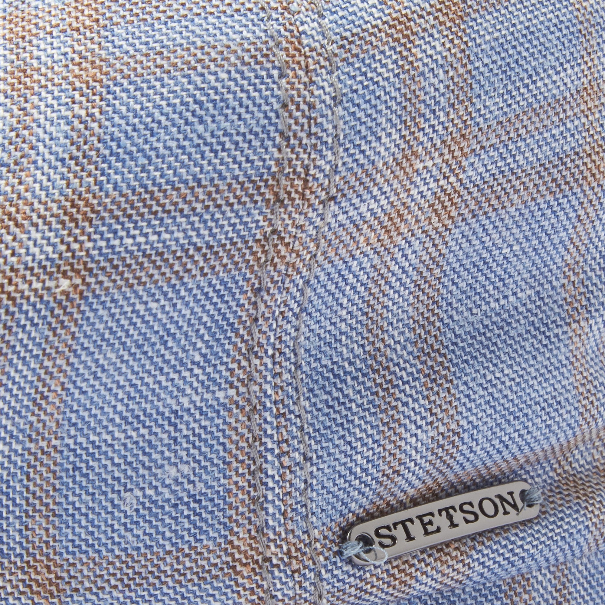 Check 6-Panel Newsboy Cap- Blue