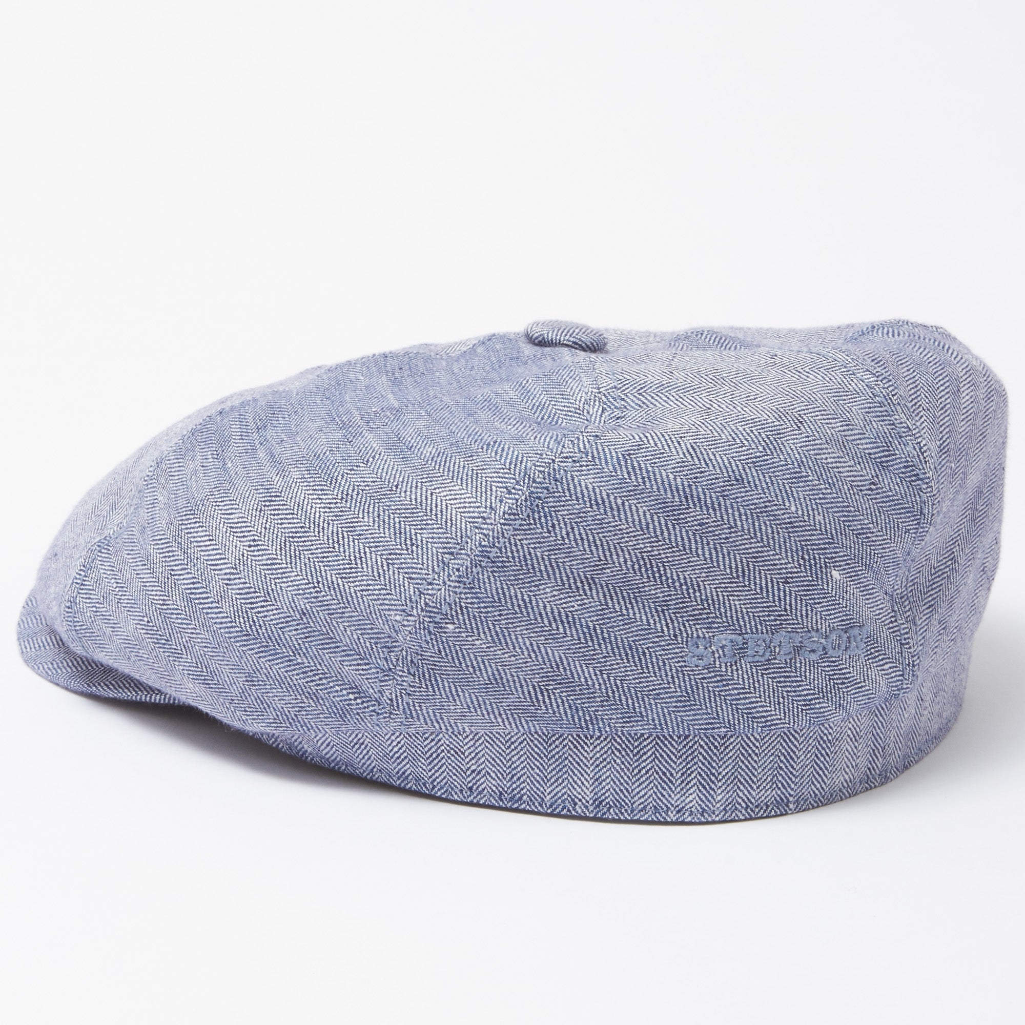 Brooklin Linen Flat Cap- Blue