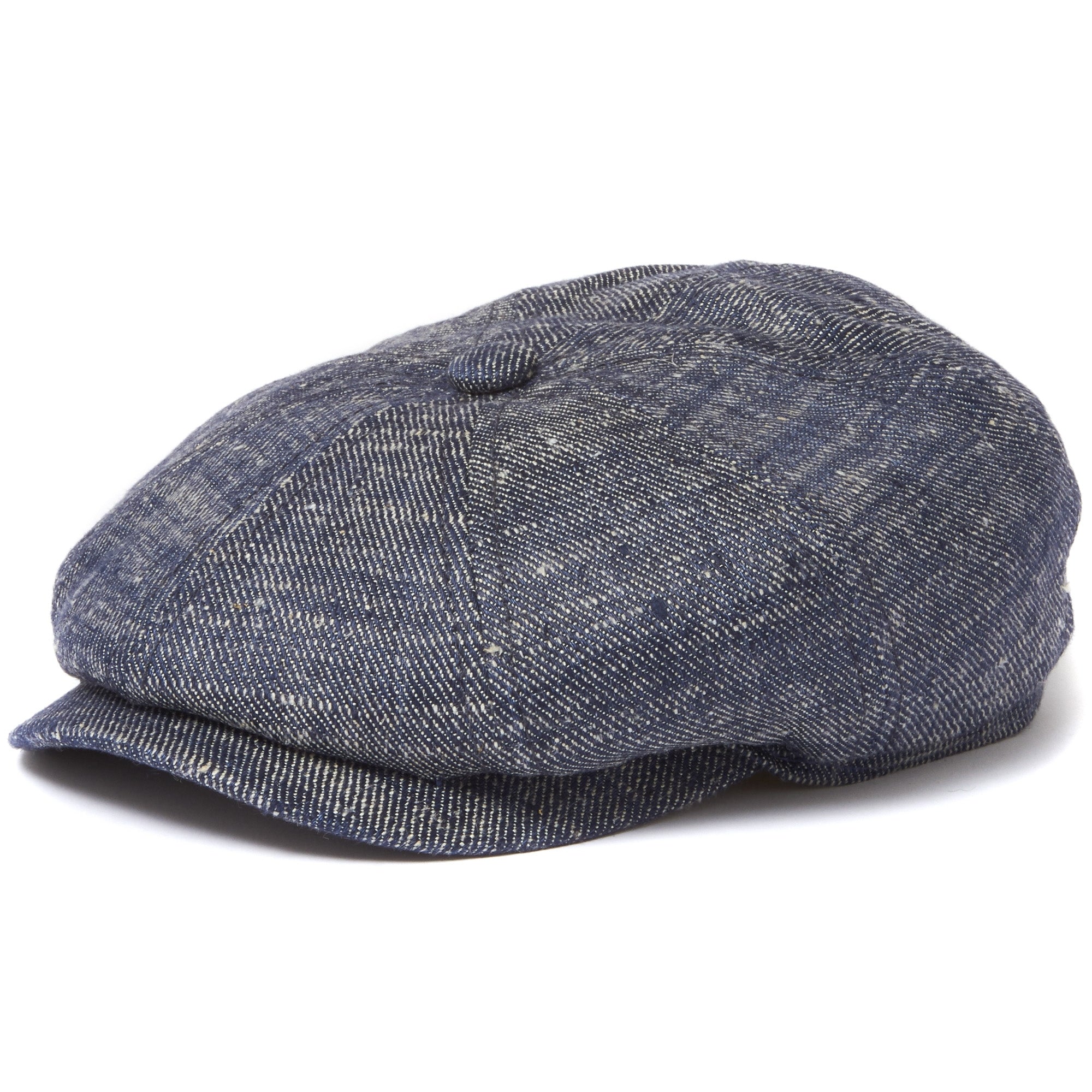 Silk Denim Newsboy Cap- Navy