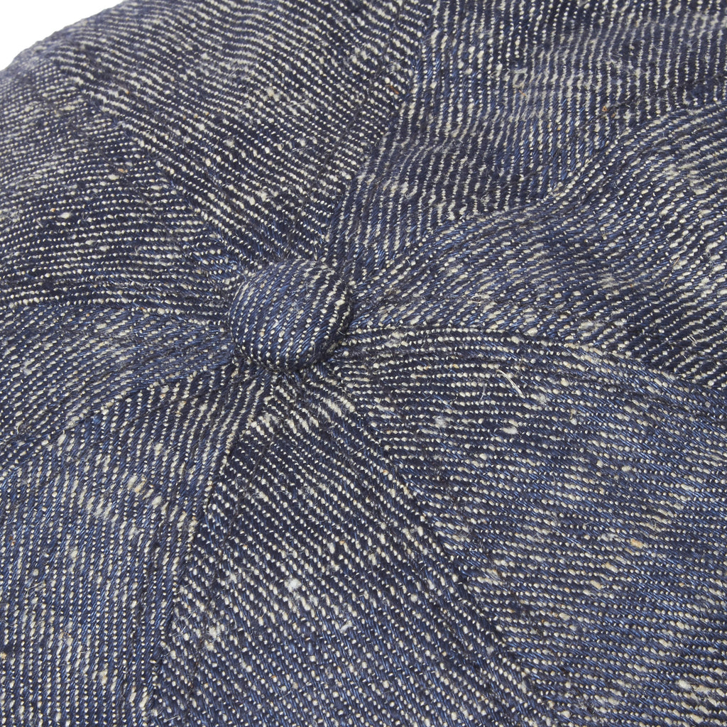 Silk Denim Newsboy Cap- Navy