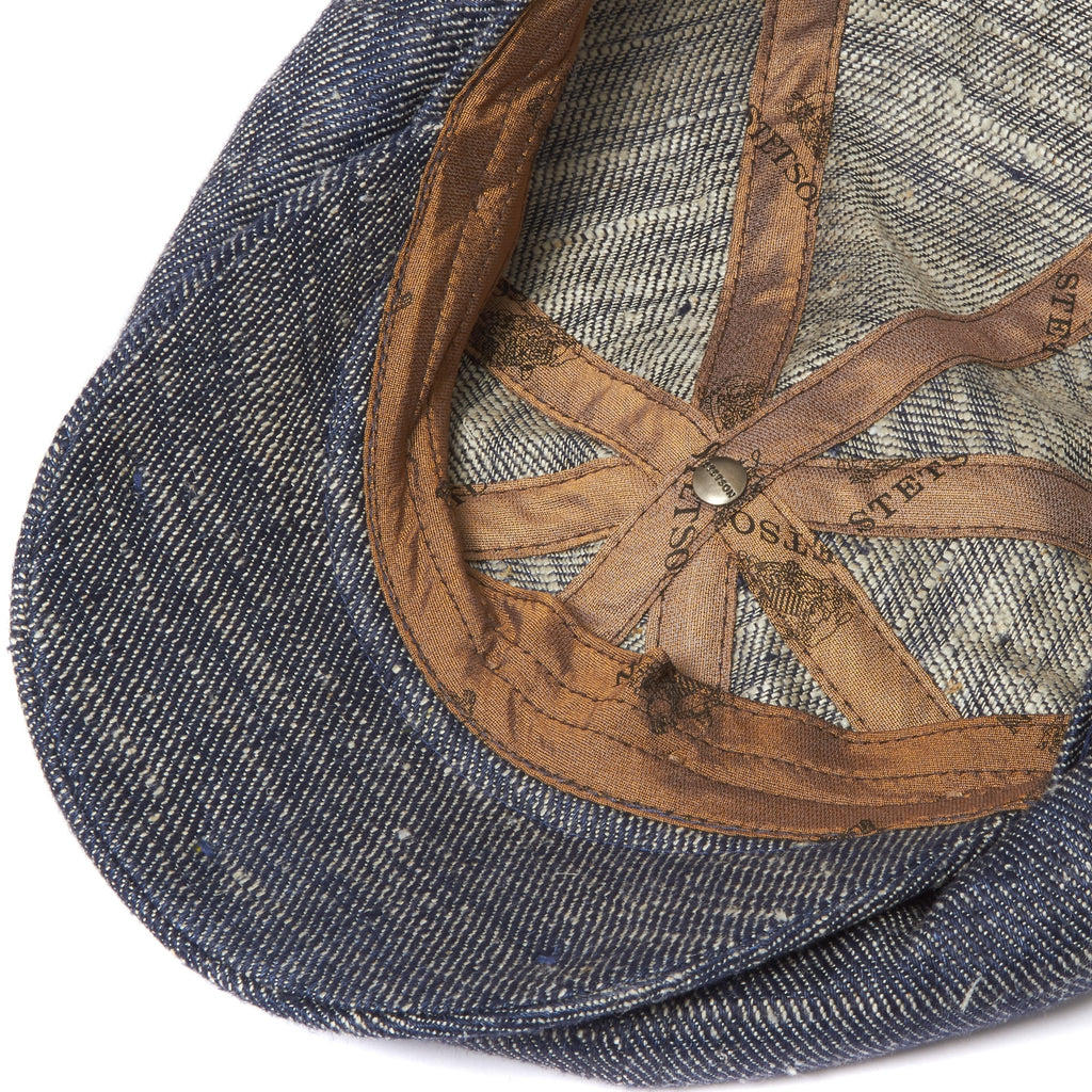 Silk Denim Newsboy Cap- Navy