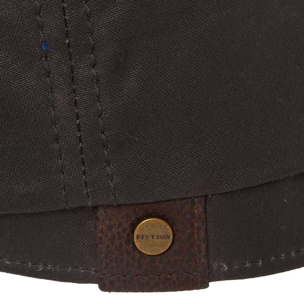 Stetson Hats Hatteras Waxed Newsboy Cap- Black