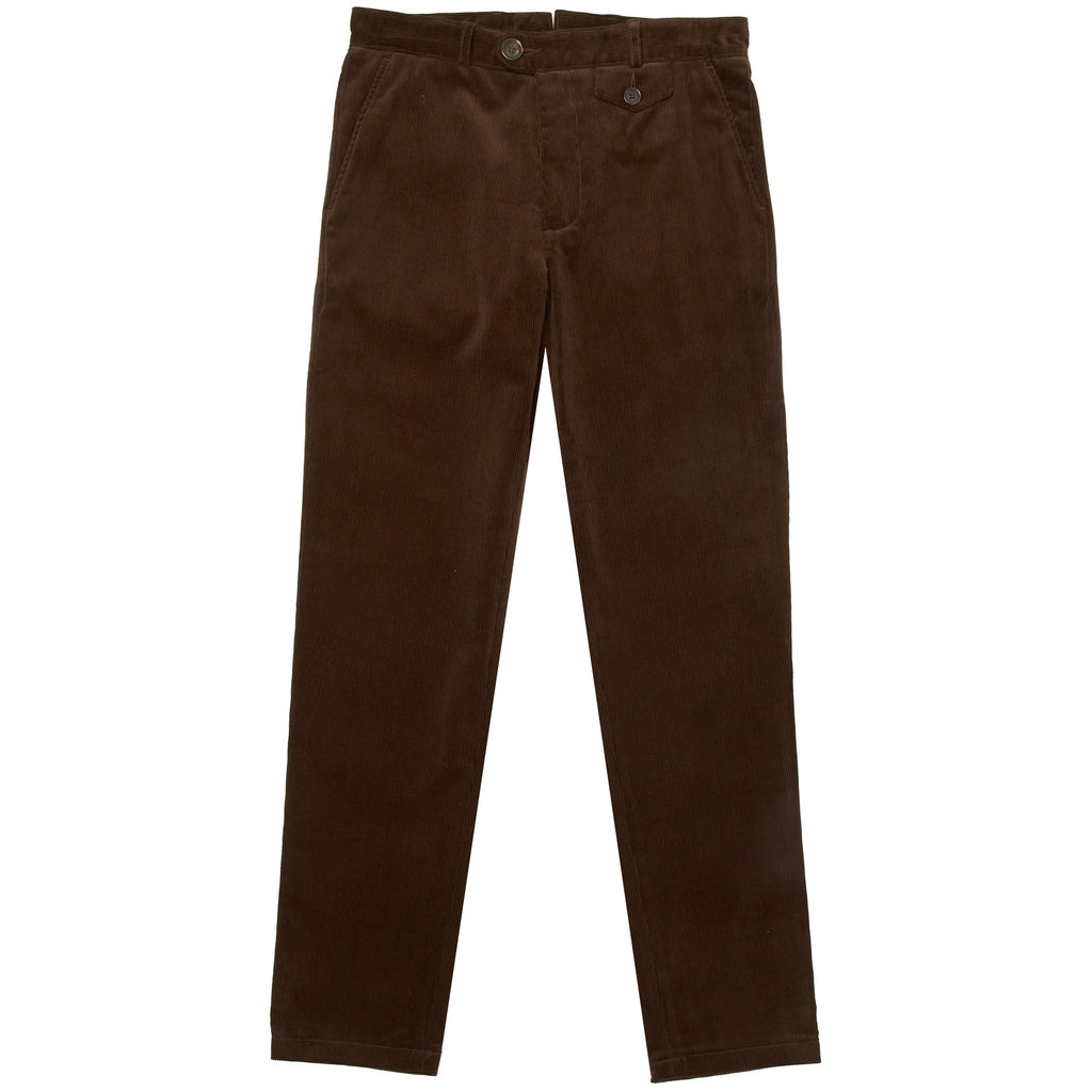 Stuarts x Oliver Spencer 50th Anniversary Chocolate Corduroy Fishtail Trousers