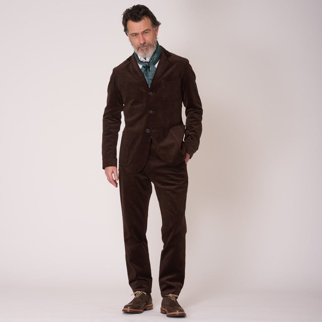 Stuarts x Oliver Spencer 50th Anniversary Chocolate Corduroy Fishtail Trousers