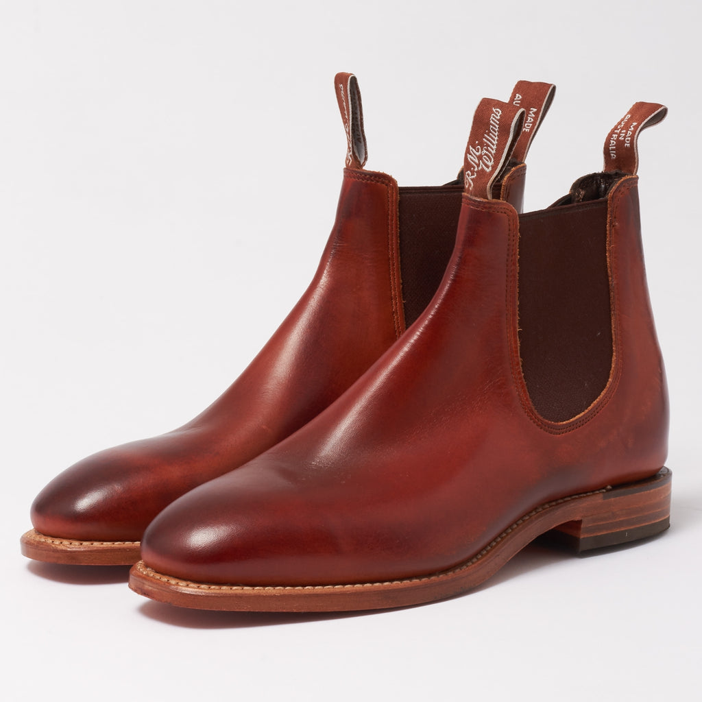 R.M. Williams Cognac & Burnished Chinchilla Leather Chelsea Boot