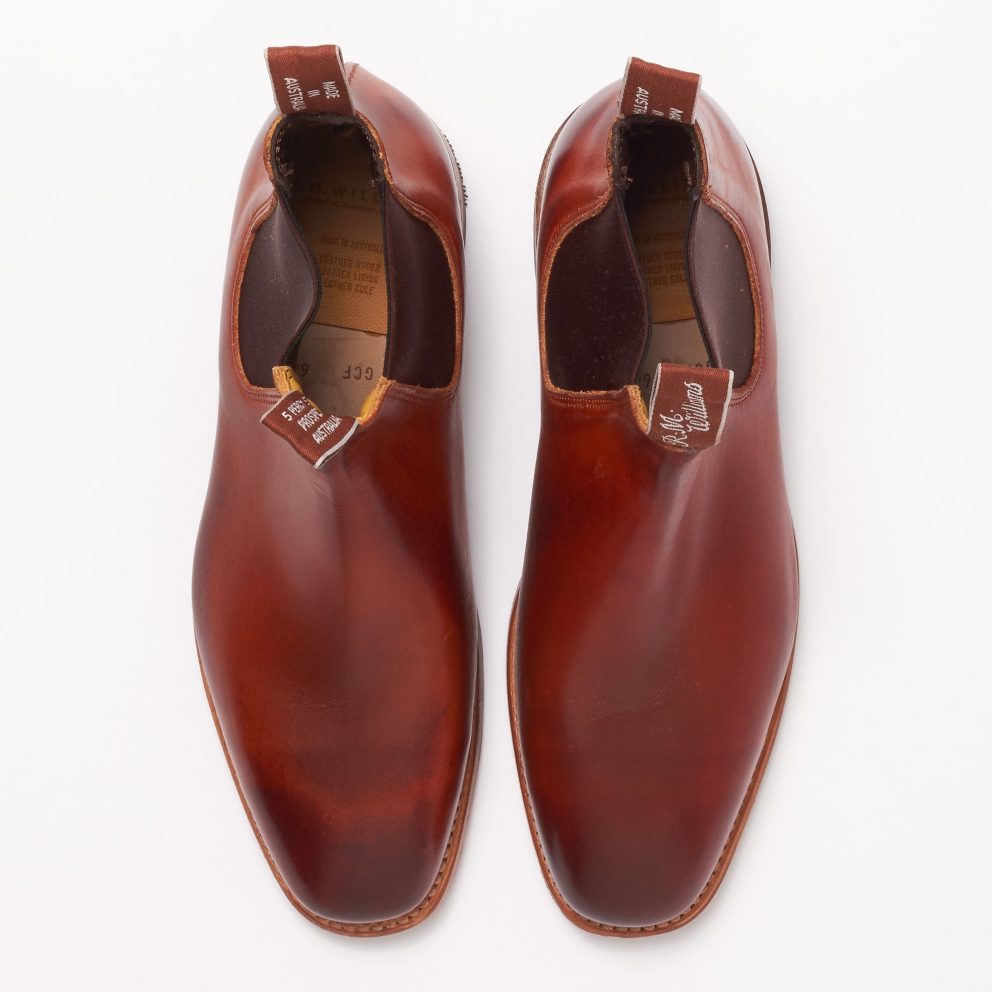 R.M. Williams Cognac & Burnished Chinchilla Leather Chelsea Boot