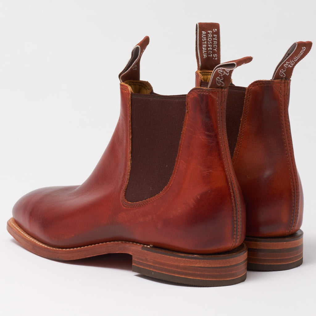 R.M. Williams Cognac & Burnished Chinchilla Leather Chelsea Boot