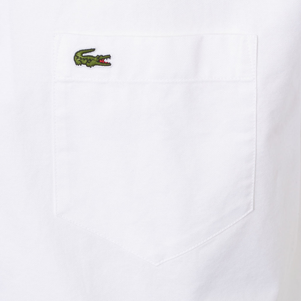 Lacoste White Short Sleeve Oxford Shirt