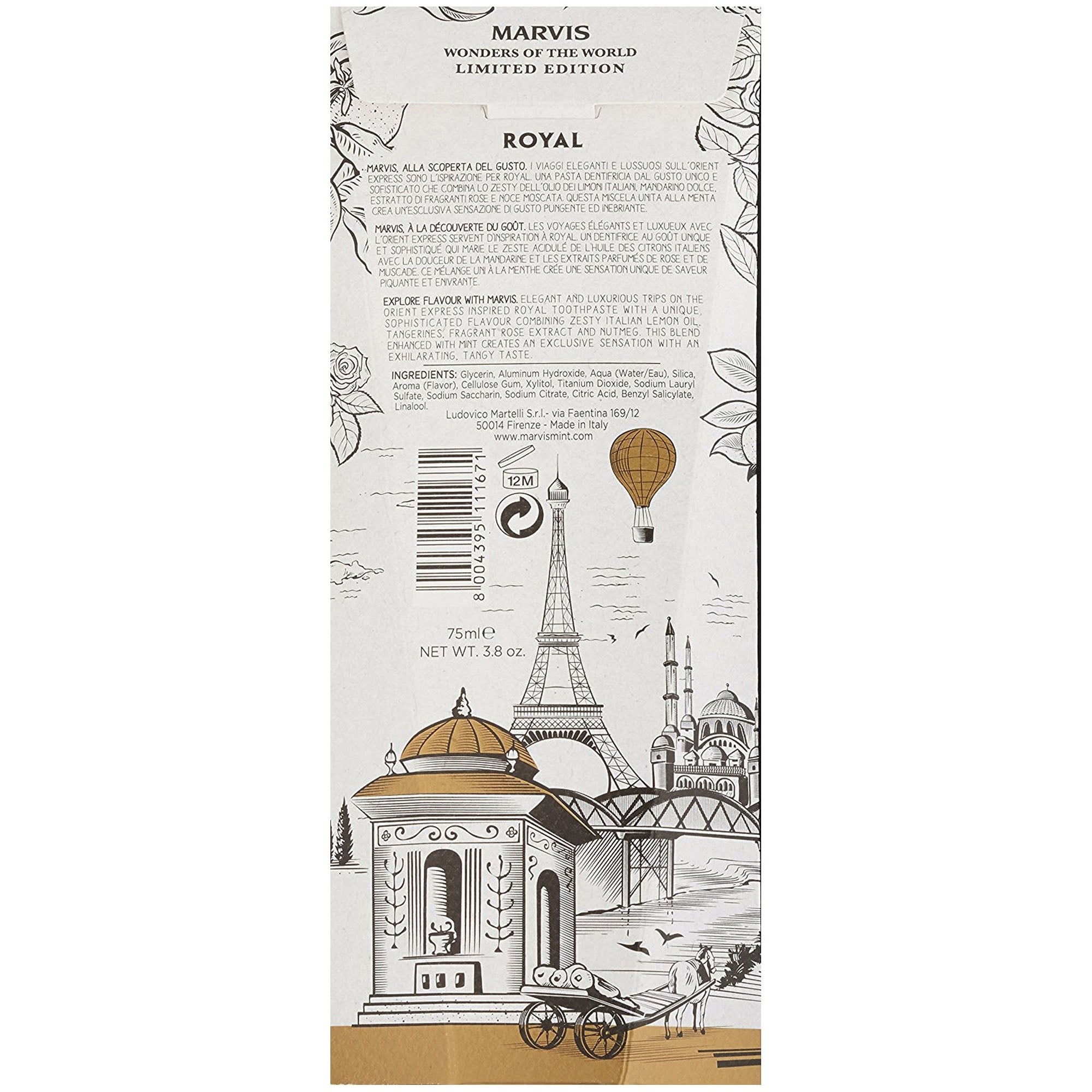 Marvis Toothpaste Royal Wonders Of The World Limited Edition Toothpaste