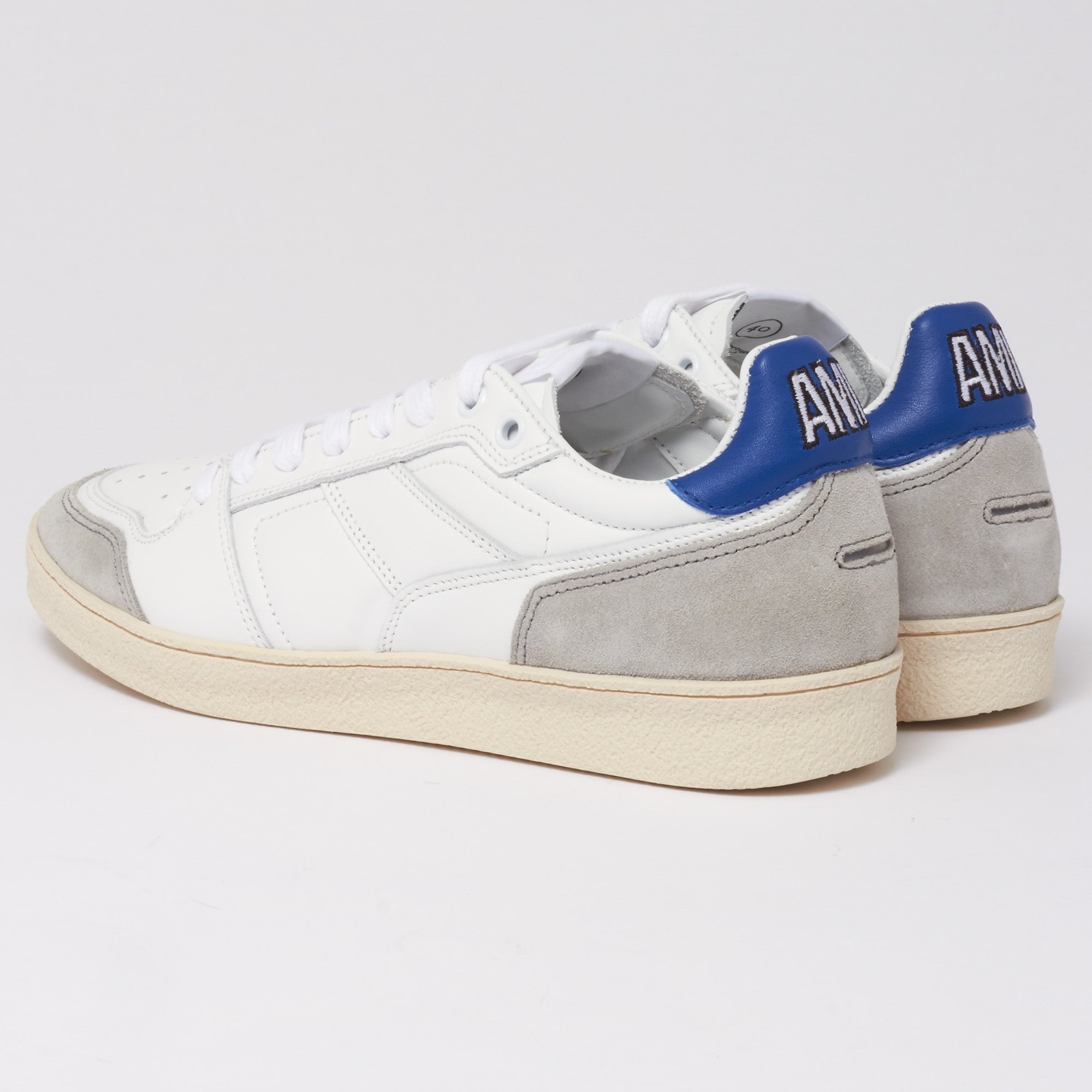 AMI Blue White Thin Low Trainers