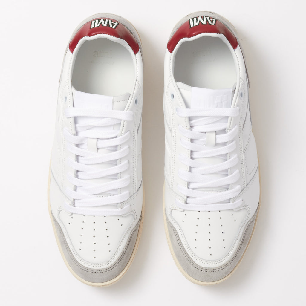 AMI Rouge White Thin Low Trainers