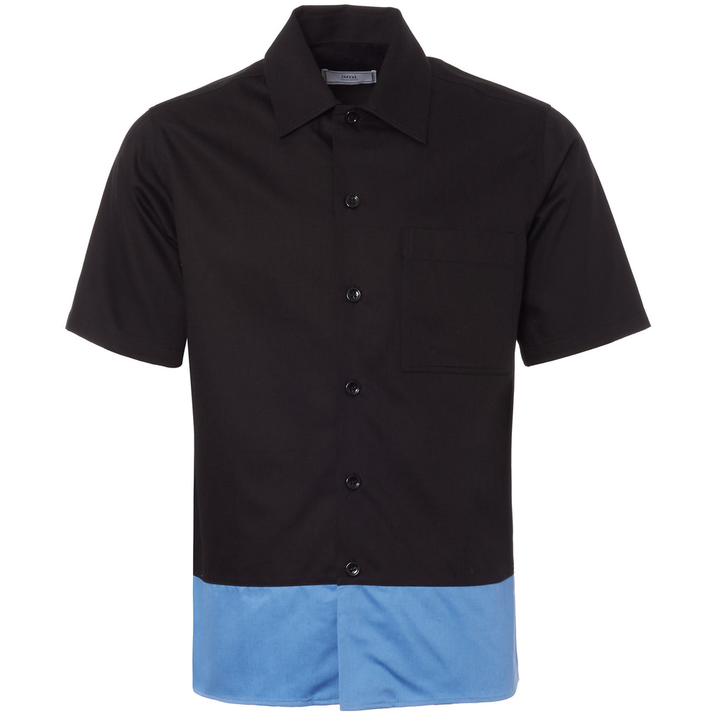 AMI Black Contrast Short Sleeve Shirt