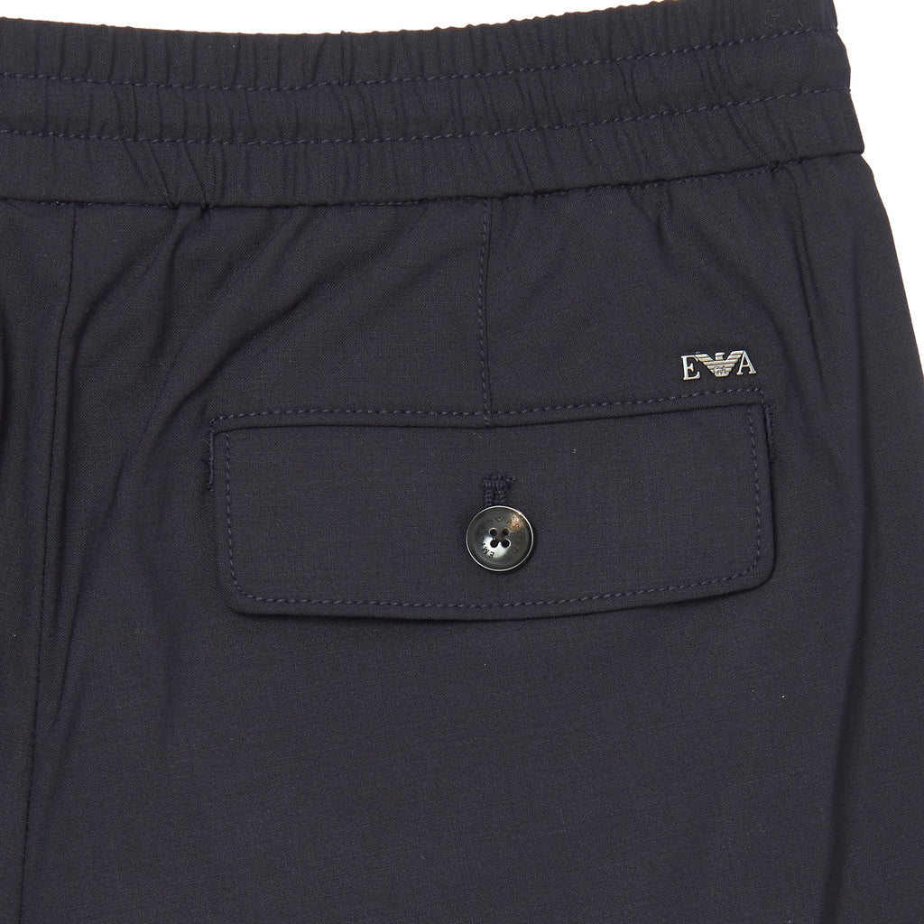 Emporio Armani Navy Stretch Wool Trousers