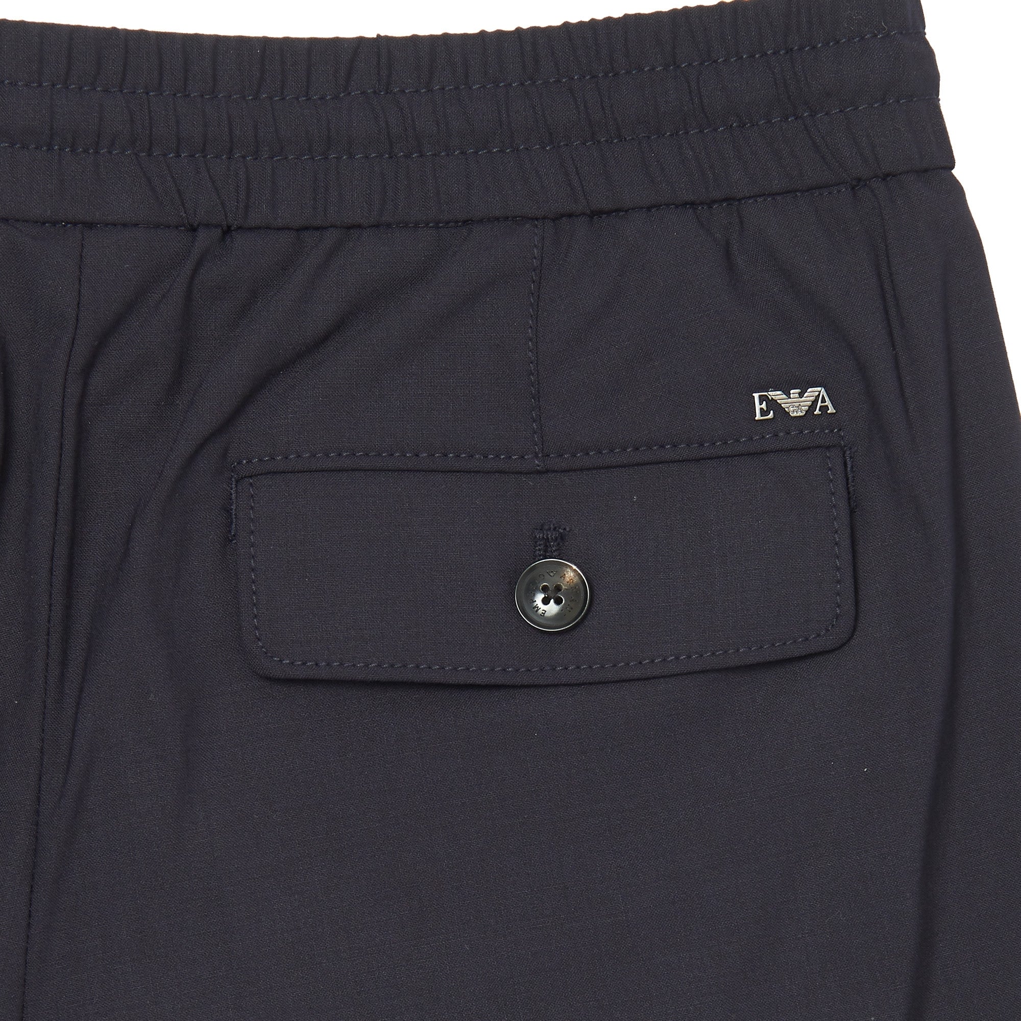 Emporio Armani Navy Stretch Wool Trousers