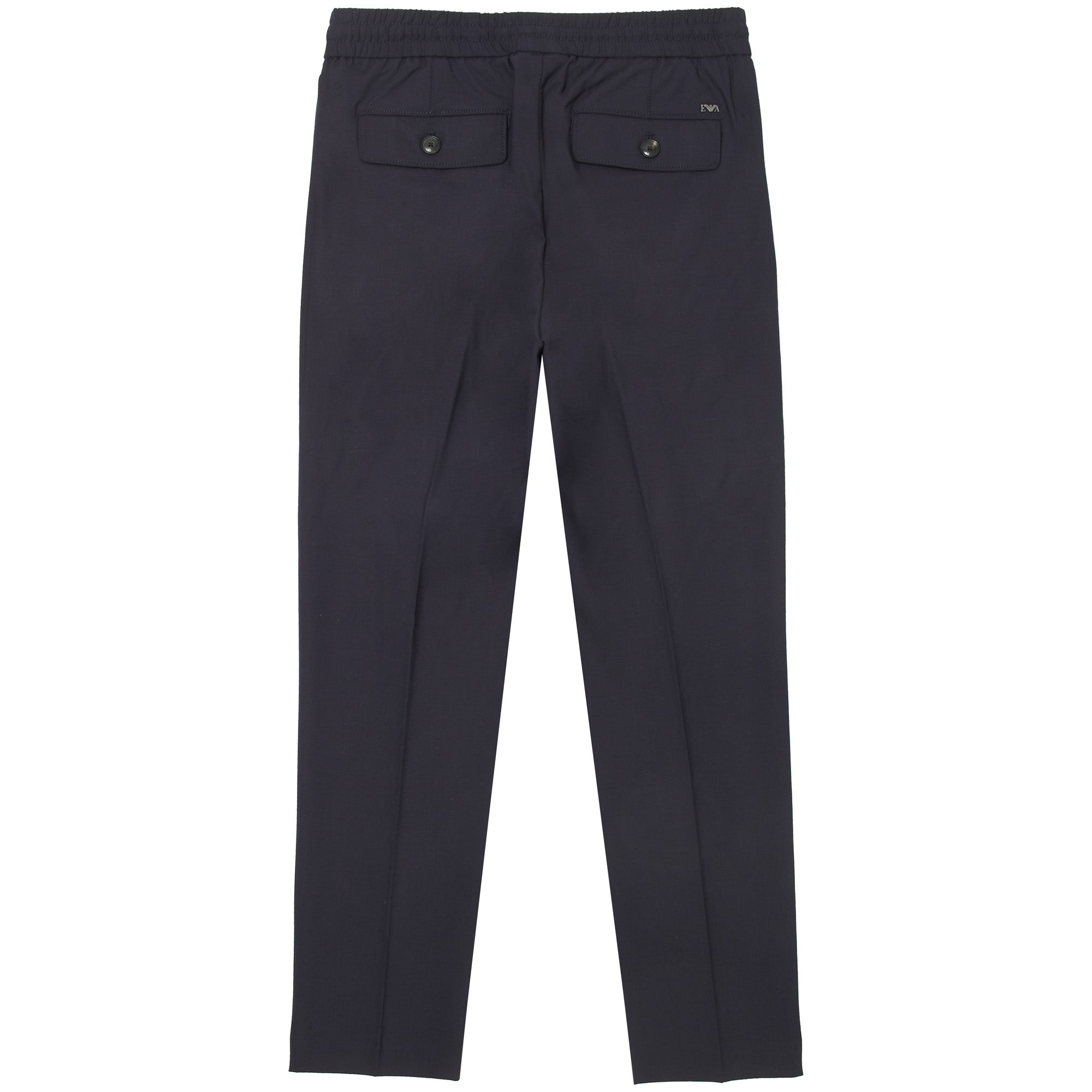 Emporio Armani Navy Stretch Wool Trousers
