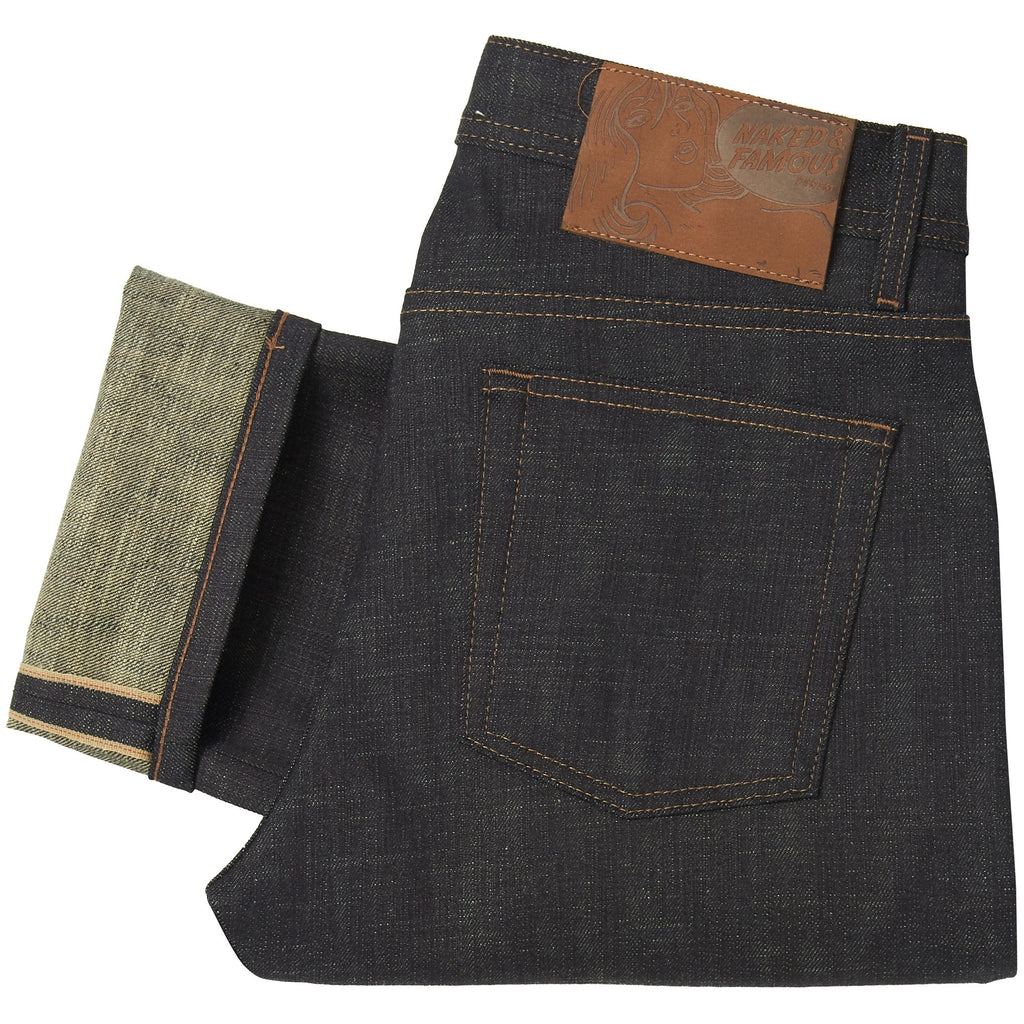 Naked and Famous Denim Indigo Slub Stretch Weird Guy Selvedge Denim Jeans