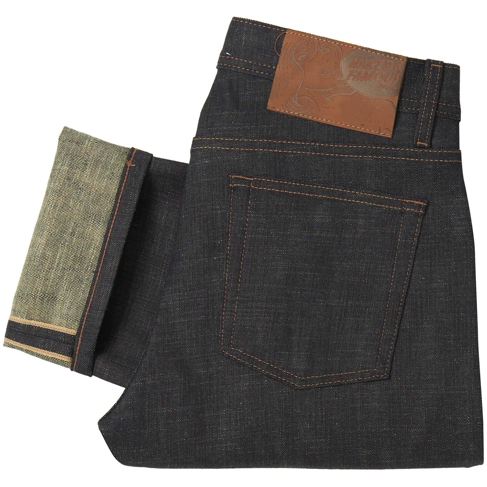 Naked and Famous Denim Indigo Slub Stretch Weird Guy Selvedge Denim Jeans
