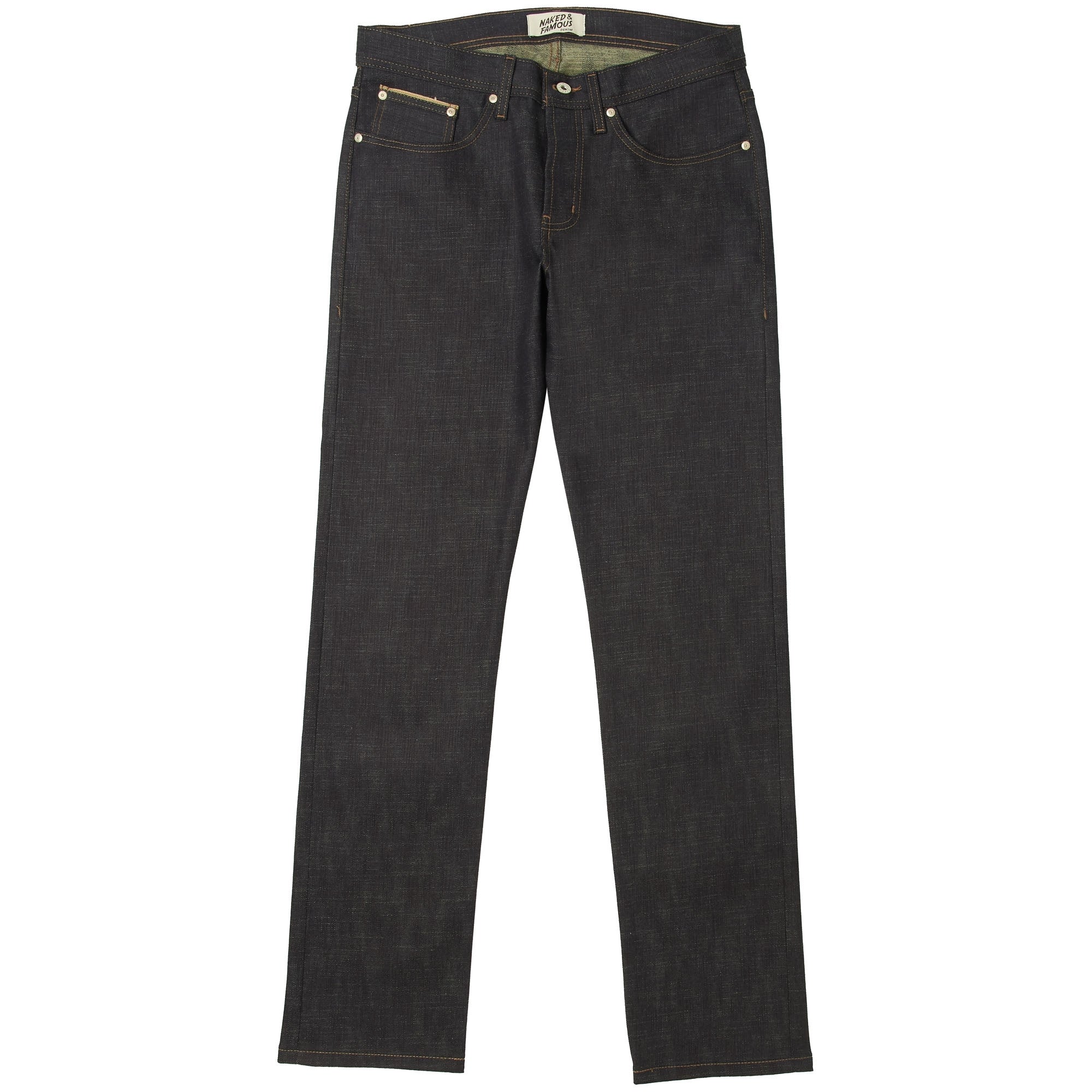 Naked and Famous Denim Indigo Slub Stretch Weird Guy Selvedge Denim Jeans