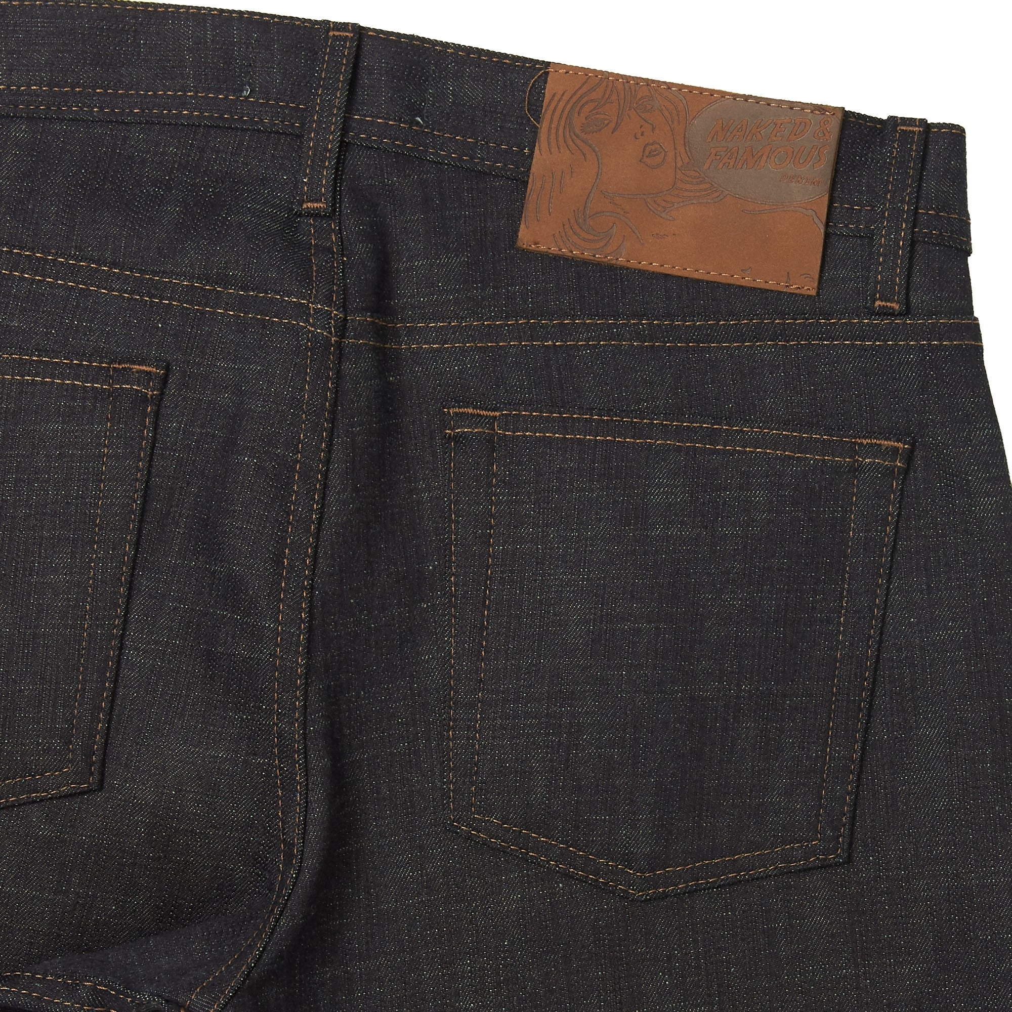 Naked and Famous Denim Indigo Slub Stretch Weird Guy Selvedge Denim Jeans