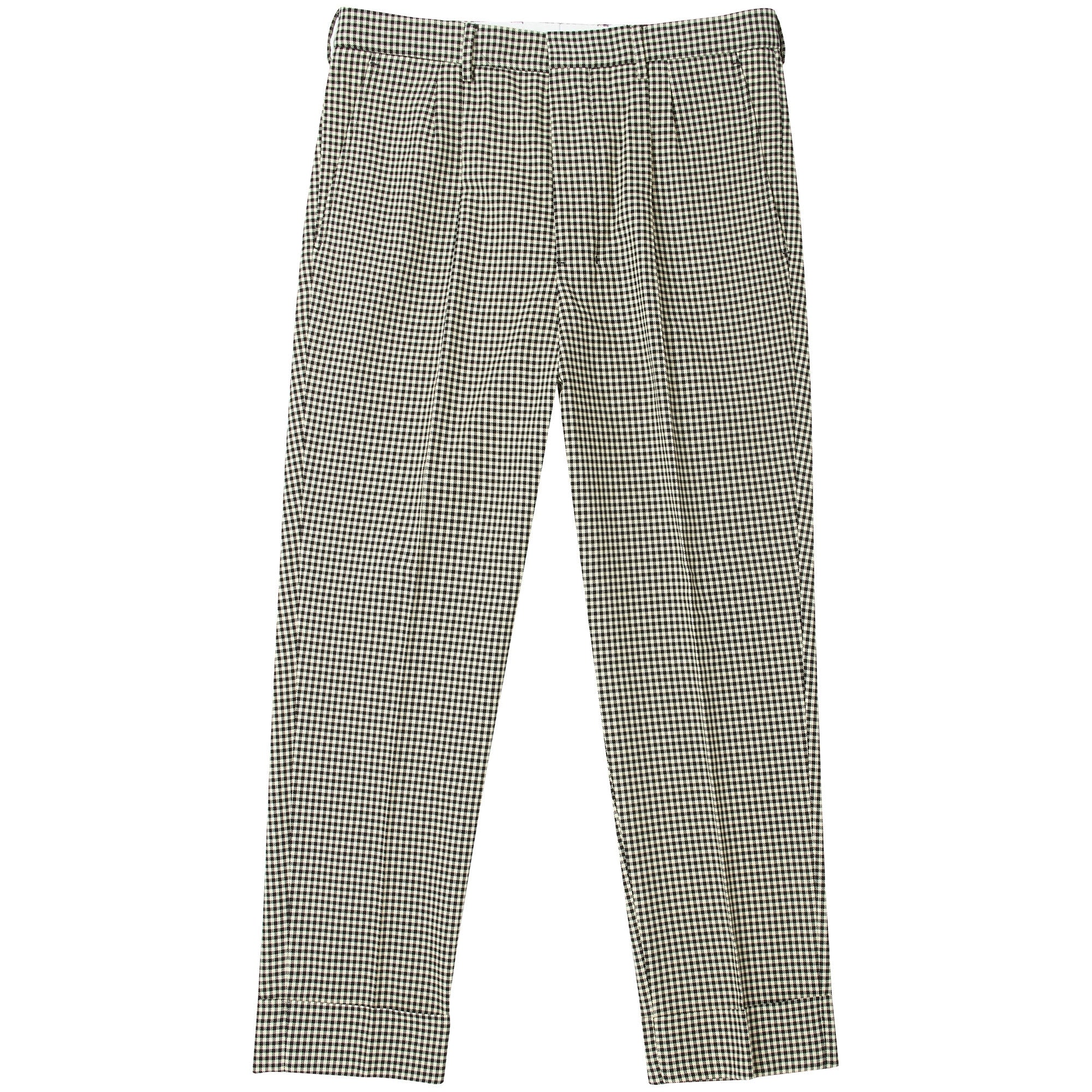 Houndstooth Pleated Carrot Fit Trousers