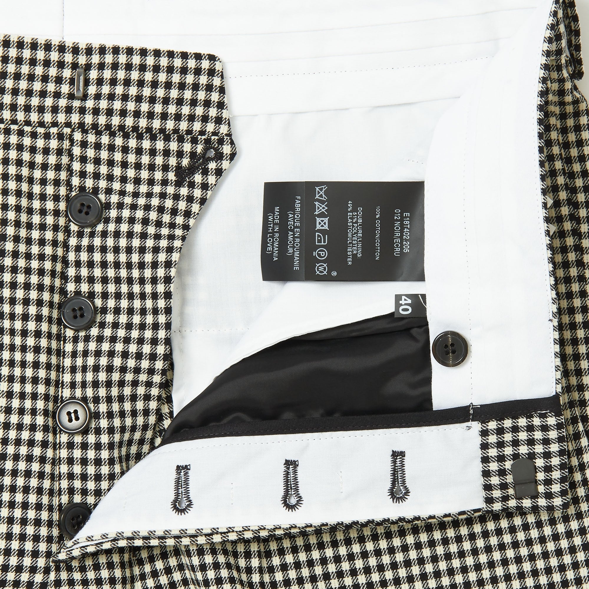 Houndstooth Pleated Carrot Fit Trousers