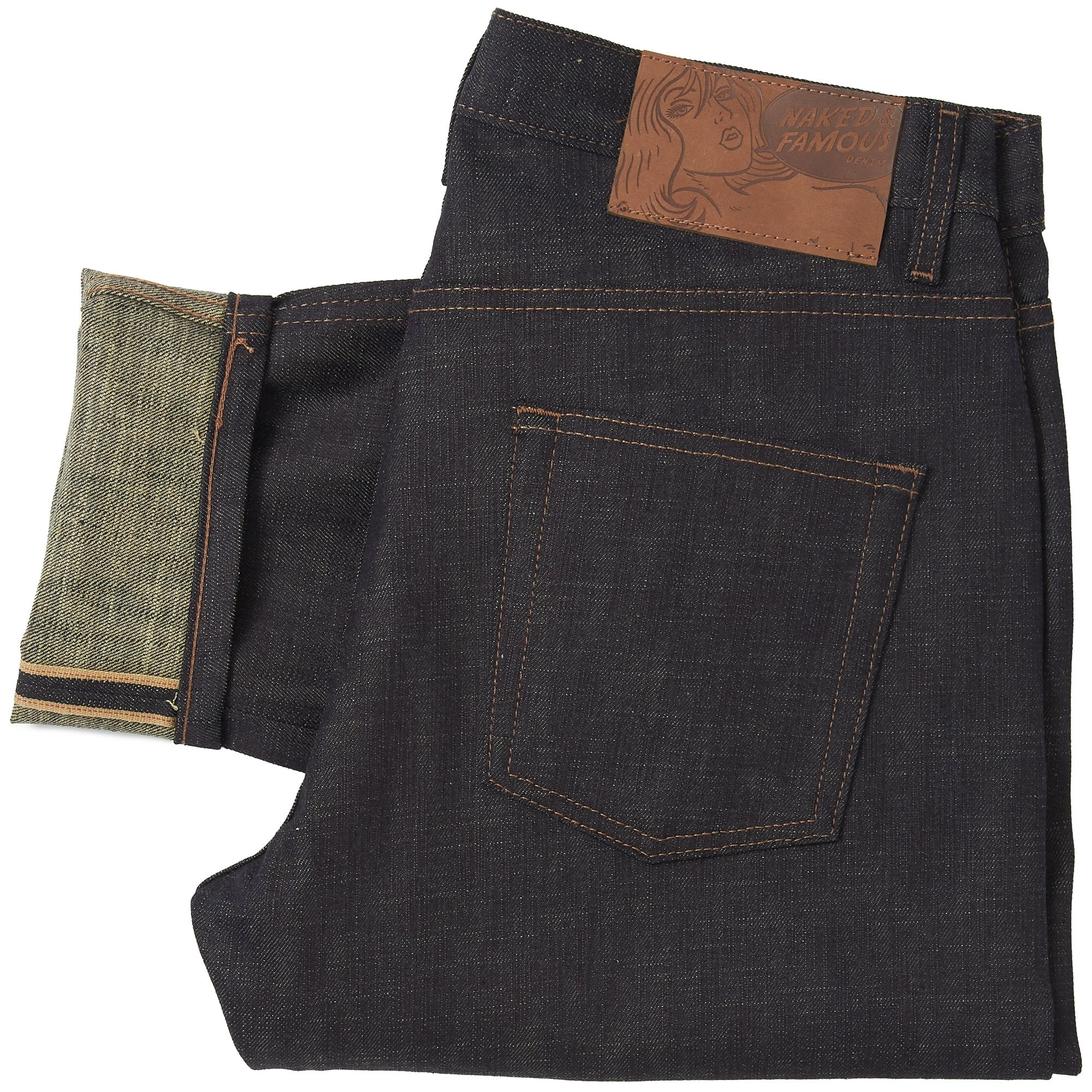 Naked and Famous Denim Indigo Slub Stretch Easy Guy Selvedge Denim Jeans