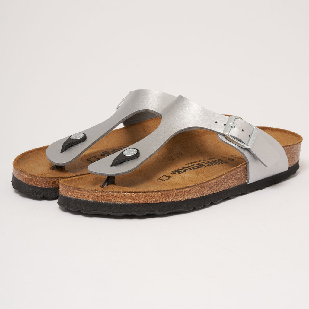 Birkenstock Womens Silver Gizeh Sandals