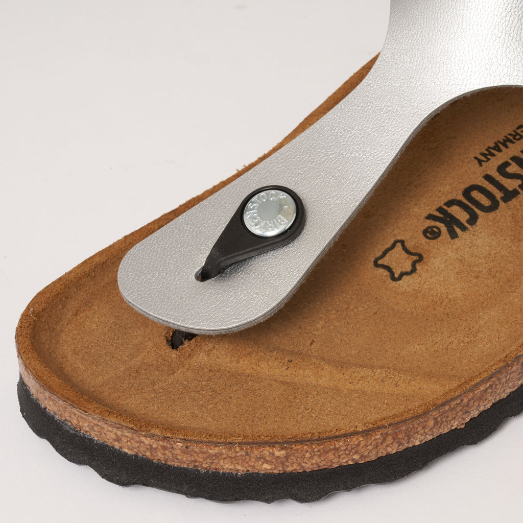 Birkenstock Womens Silver Gizeh Sandals