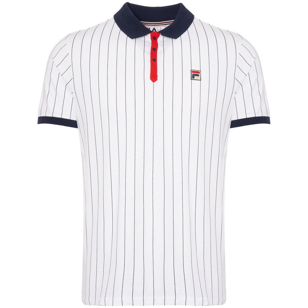 BB1 Classic Vintage Striped Polo - White