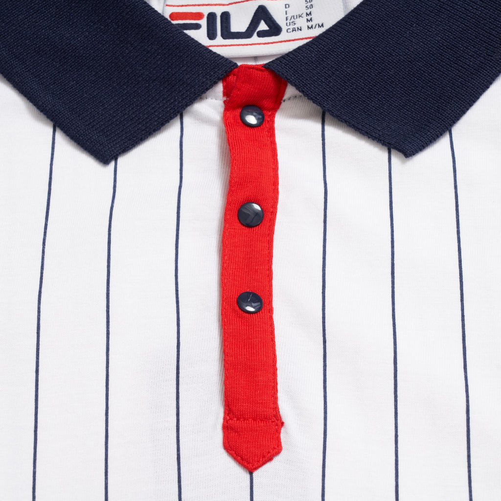 BB1 Classic Vintage Striped Polo - White