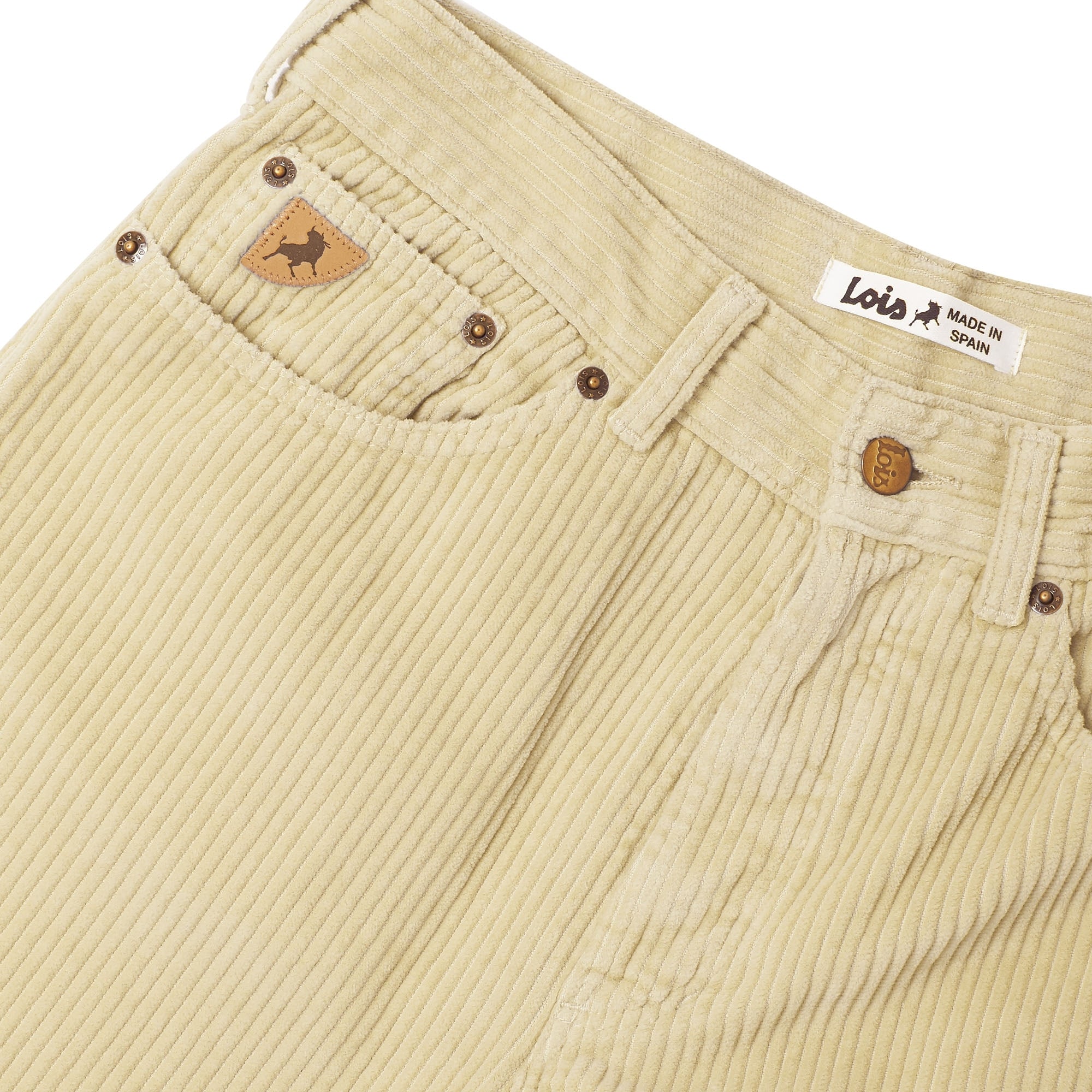 Lois Jeans Ecru New Dallas Jumbo Cord Trousers