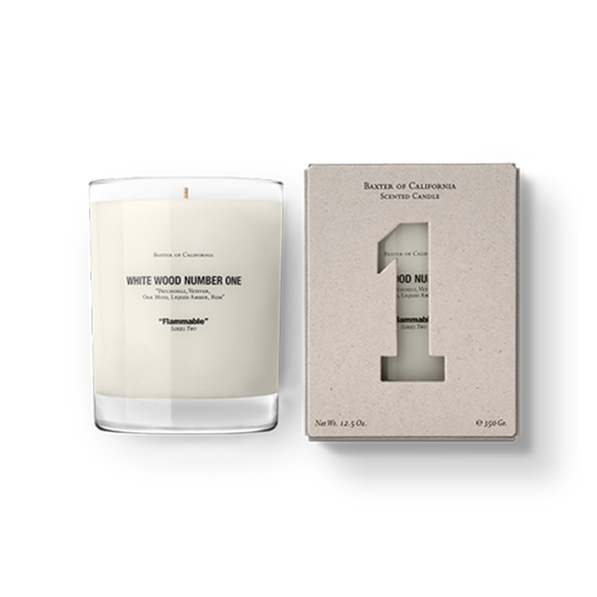 Baxter of California White Wood Number 1 Candle