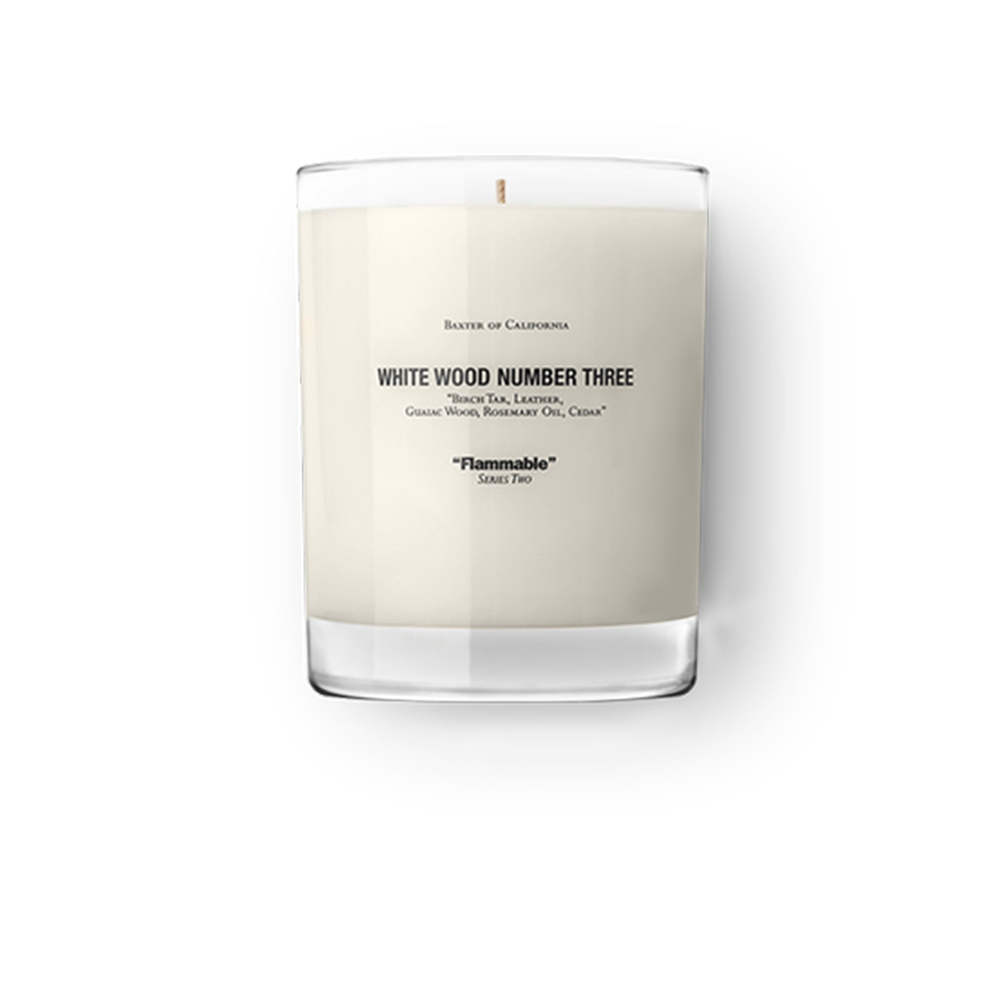 Baxter of California White Wood Number 3 Candle
