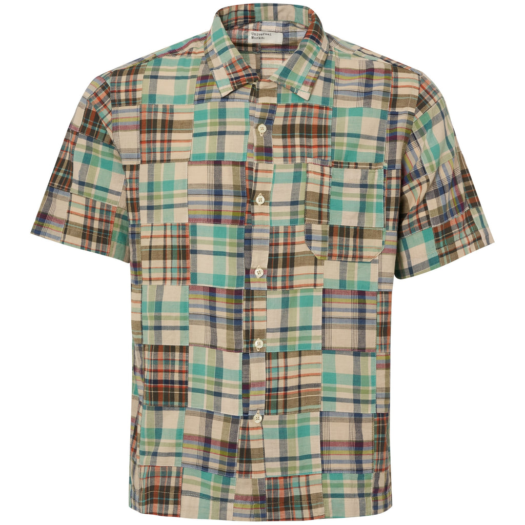Universal Works Olive Patchwork Road Shirt