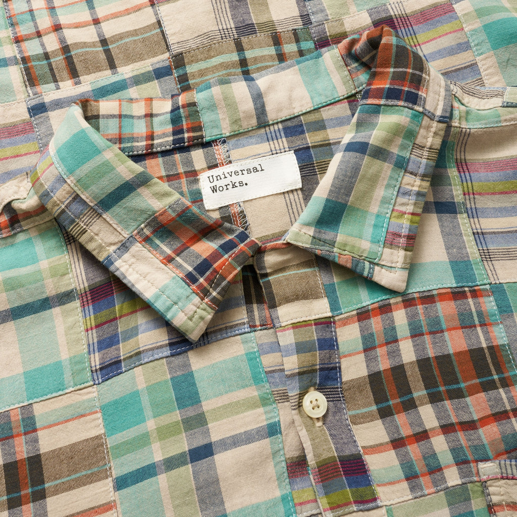 Universal Works Olive Patchwork Road Shirt