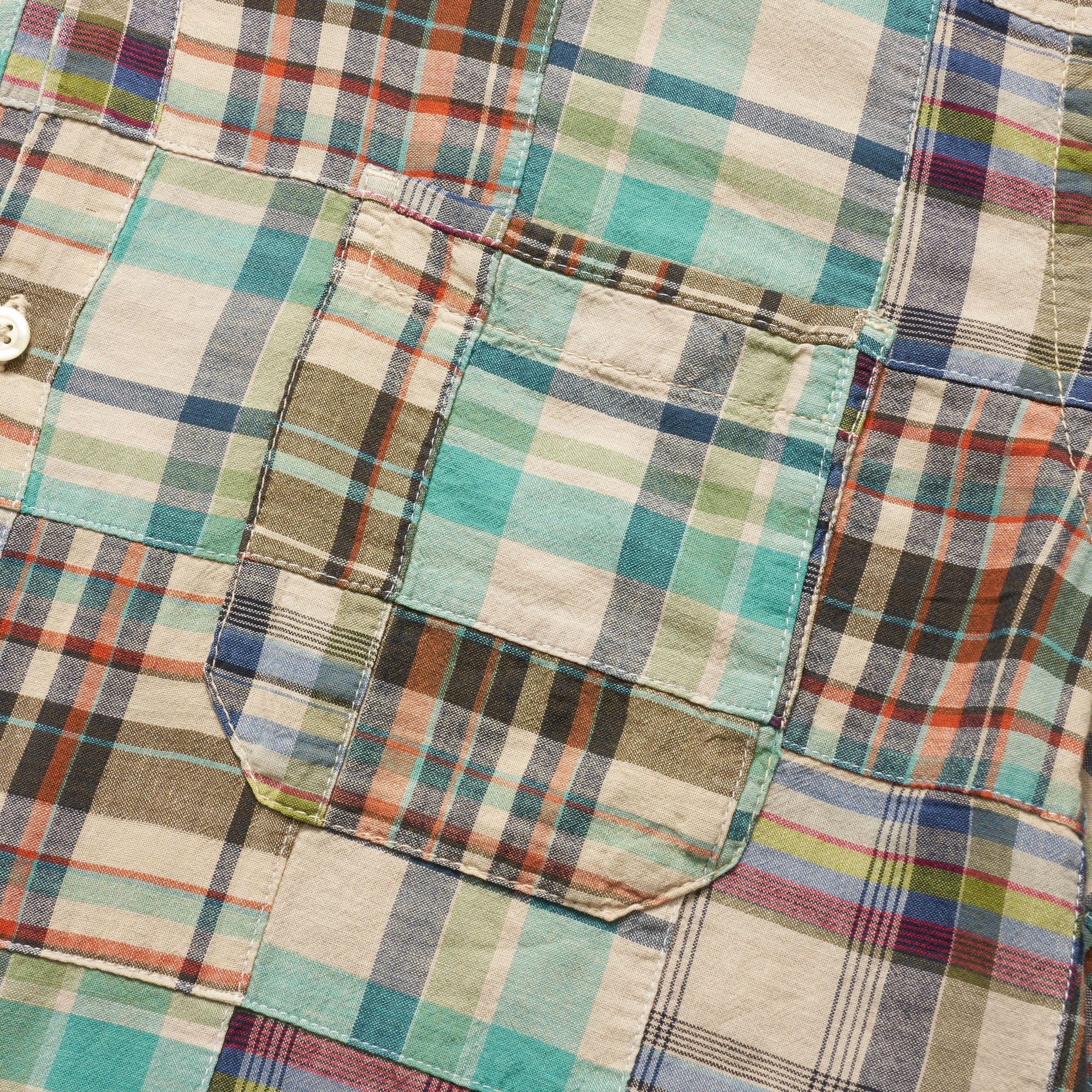 Universal Works Olive Patchwork Road Shirt