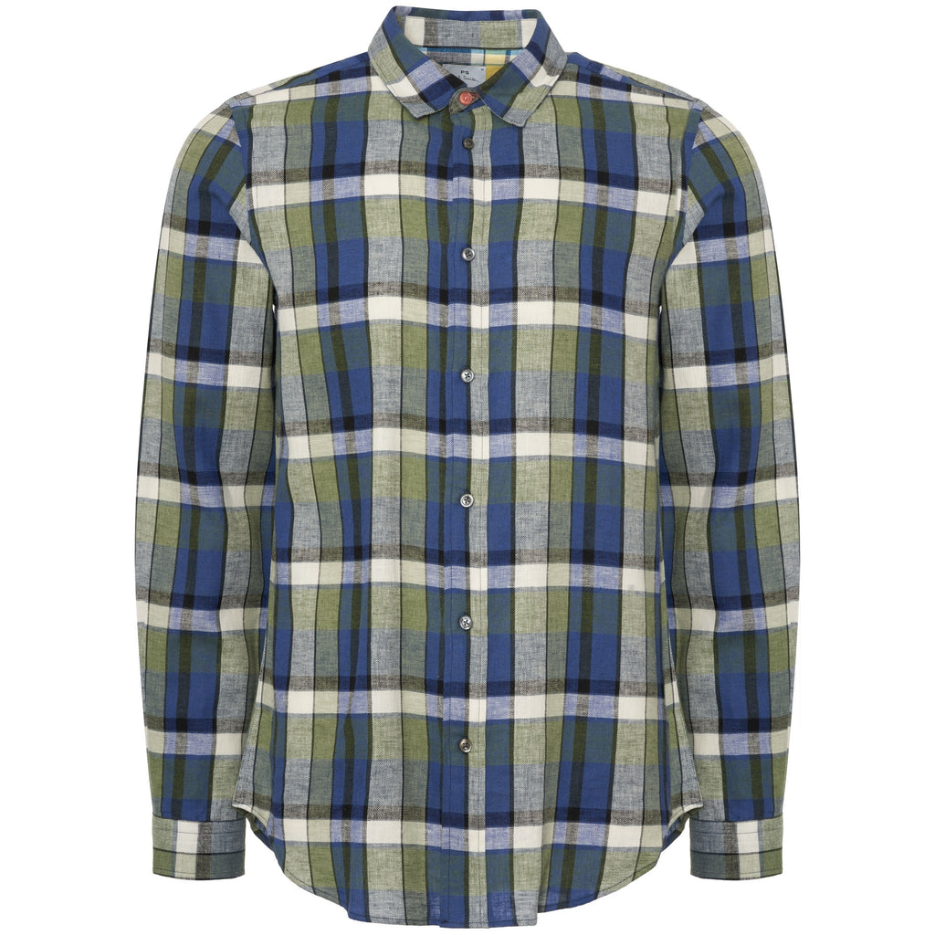 Paul Smith Classic-Fit Navy Check Patch-Pocket Shirt