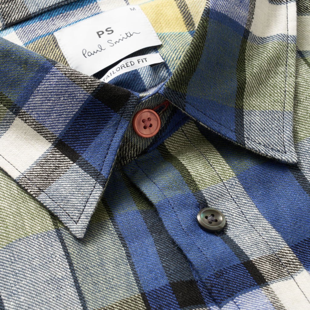 Paul Smith Classic-Fit Navy Check Patch-Pocket Shirt