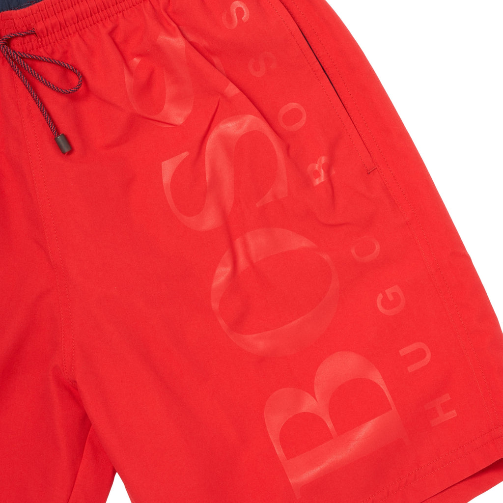 Boss Swim shorts in brushed technical fabric - Red