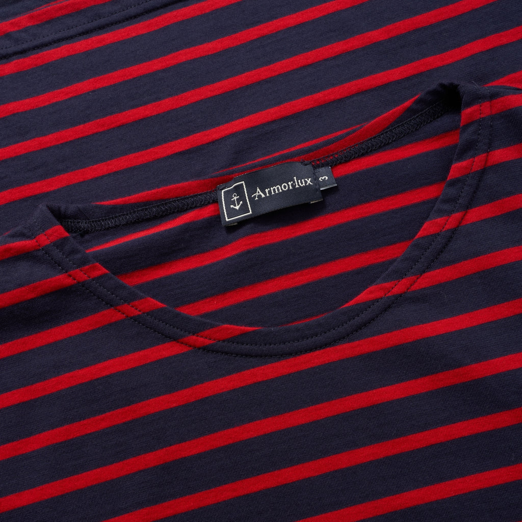 Dark Blue & Red Theviec Breton Sailor Shirt