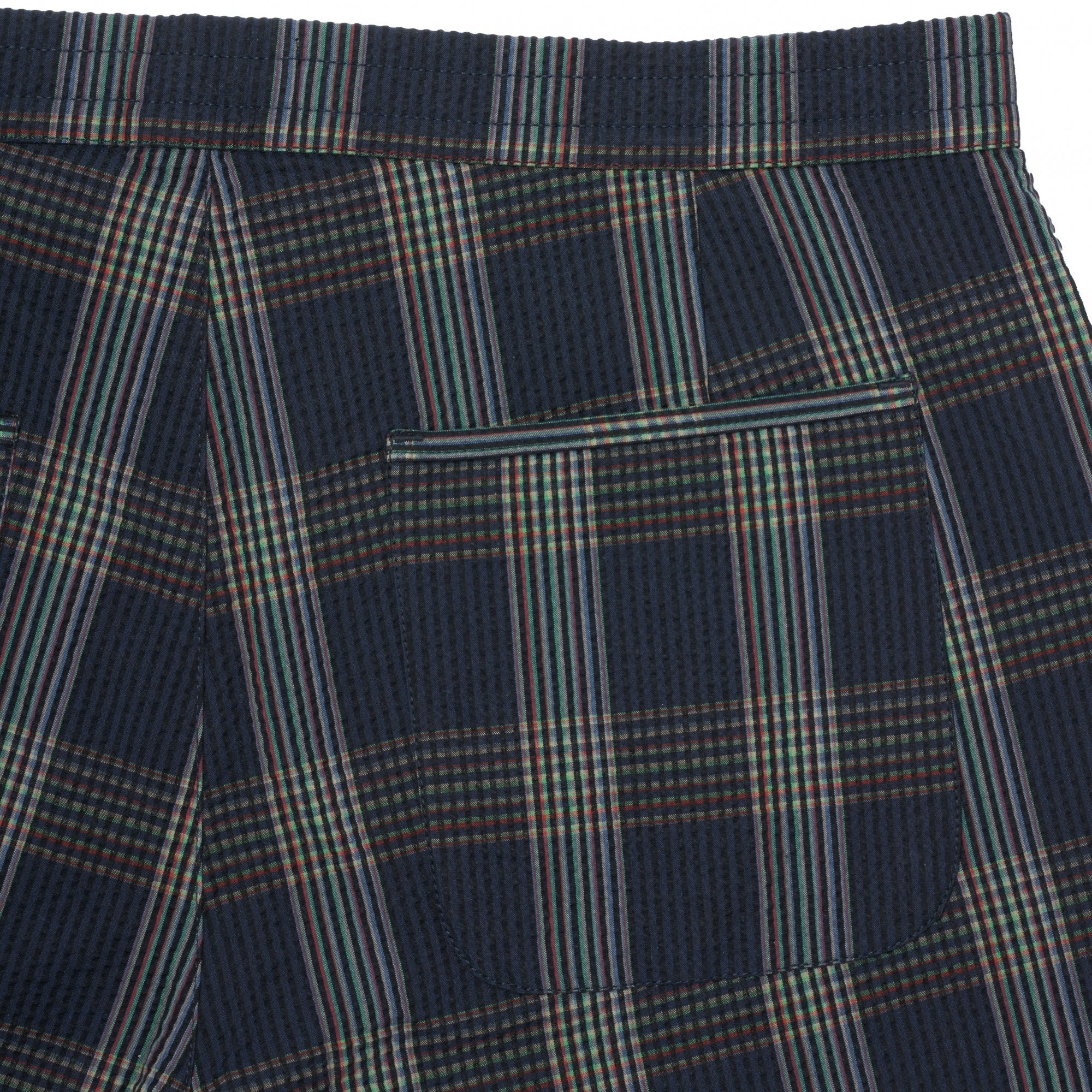 Oliver Spencer Navy Check Drawstring Short