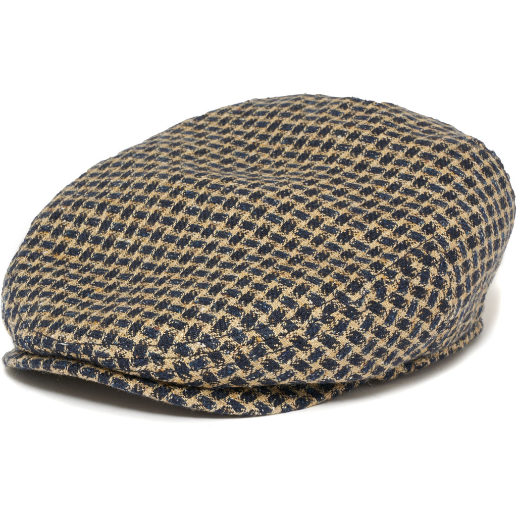 Stetson Hats Linen Flat Cap-Houndstooth