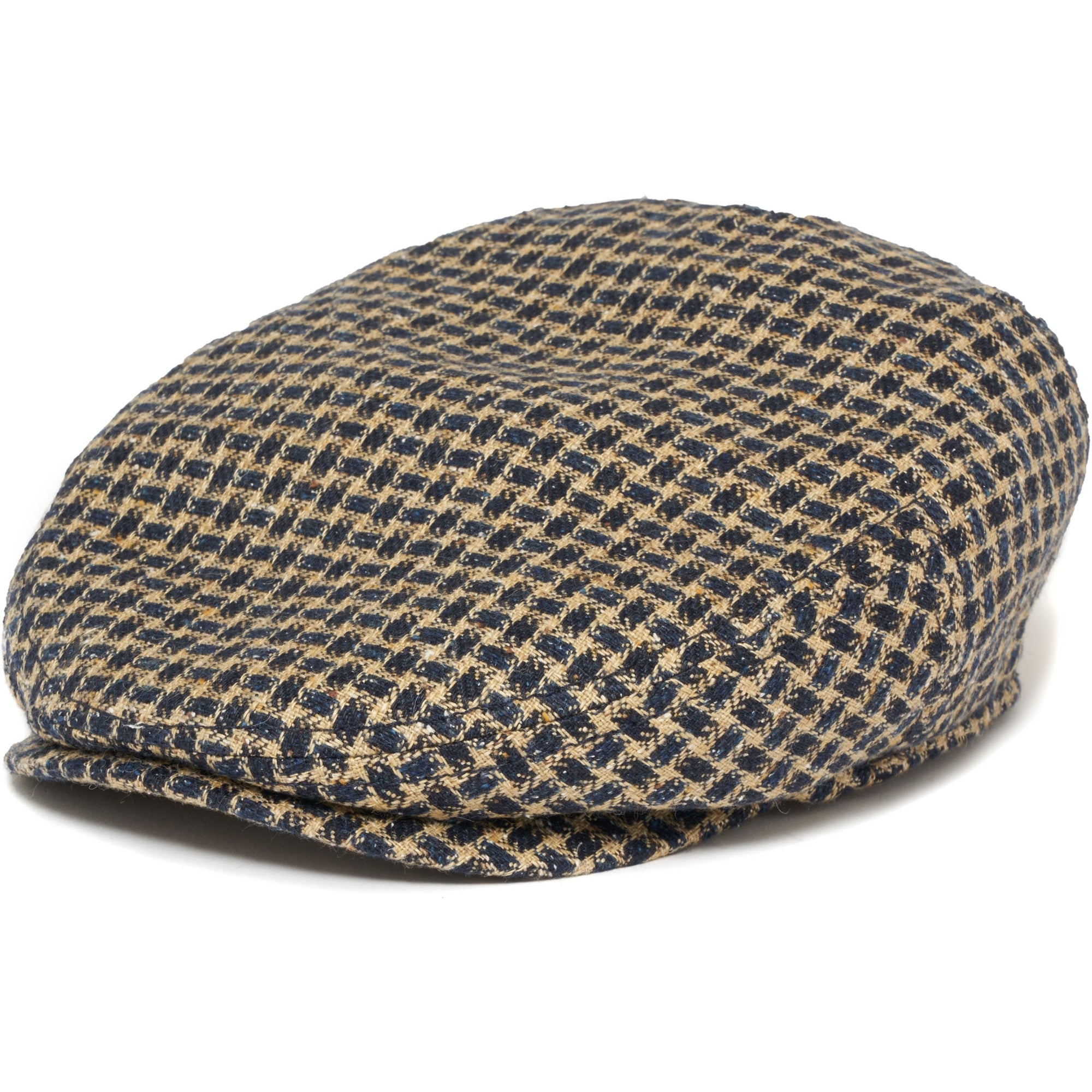 Stetson Hats Linen Flat Cap-Houndstooth