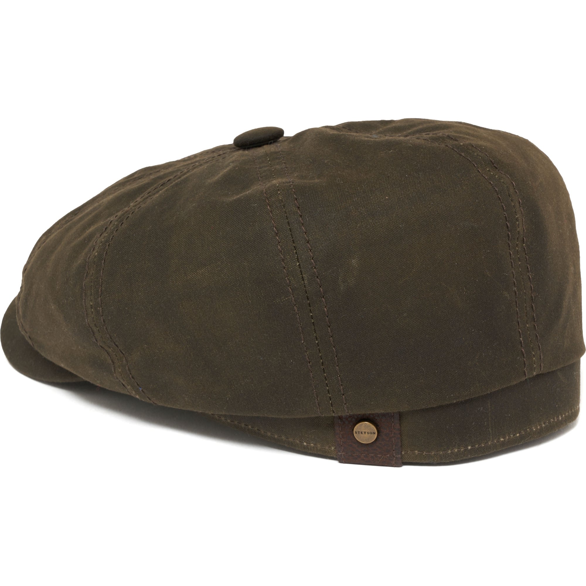 Stetson Hats Hatteras Waxed Newsboy Cap- Green