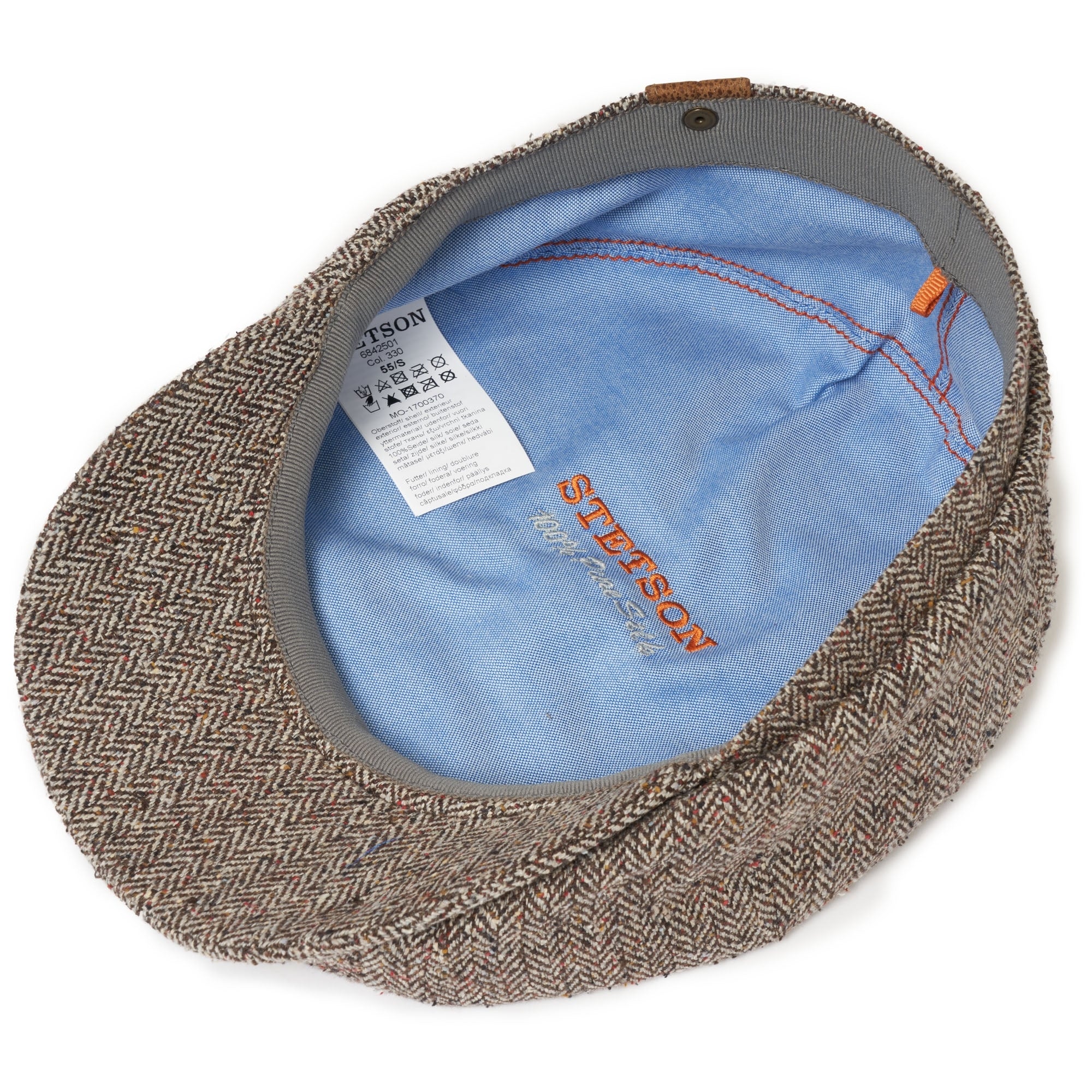 Stetson Hats Hatteras Silk Newsboy Cap- Brown