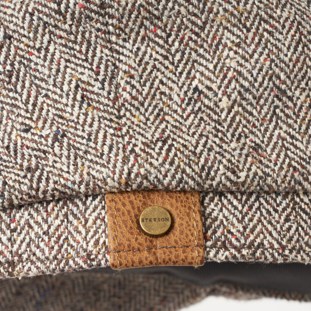 Stetson Hats Hatteras Silk Newsboy Cap- Brown