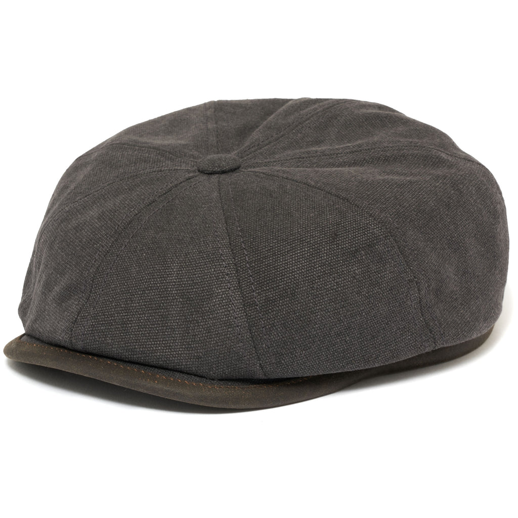 Stetson Hats Canvas Hatteras Flat Cap- Anthracite