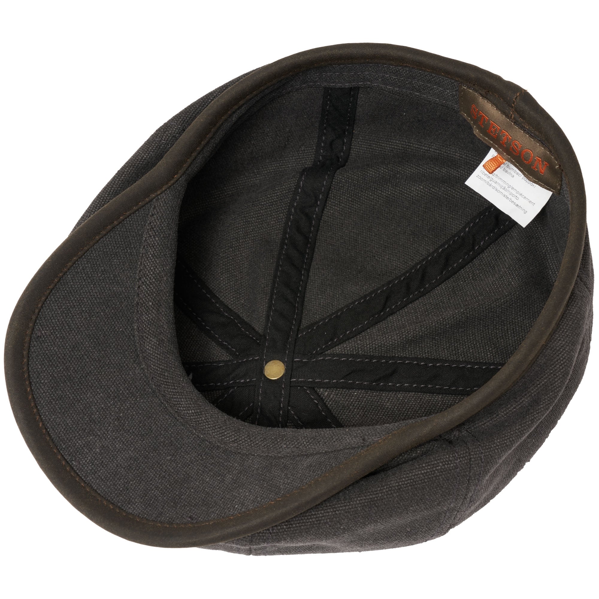 Stetson Hats Canvas Hatteras Flat Cap- Anthracite