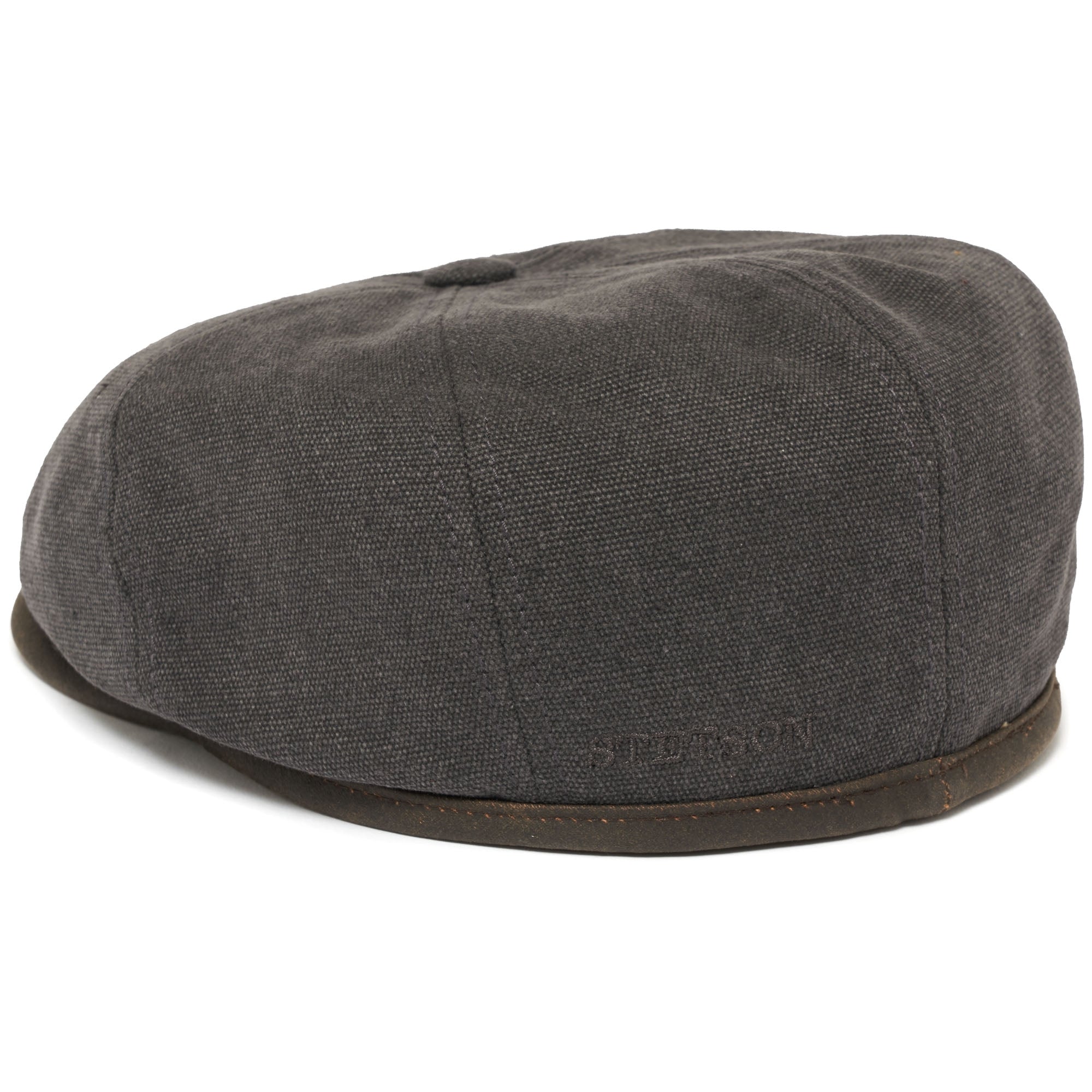 Stetson Hats Canvas Hatteras Flat Cap- Anthracite